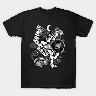 Hiphop Astronaut Ethereum Crypto ETH Coin To The Moon Crypto Token Cryptocurrency Wallet Birthday Gift For Men Women Kids T-Shirt